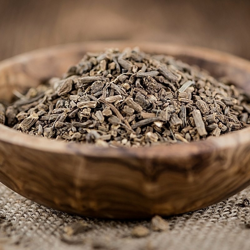 valerian root in a bowl valerian root in a bowl