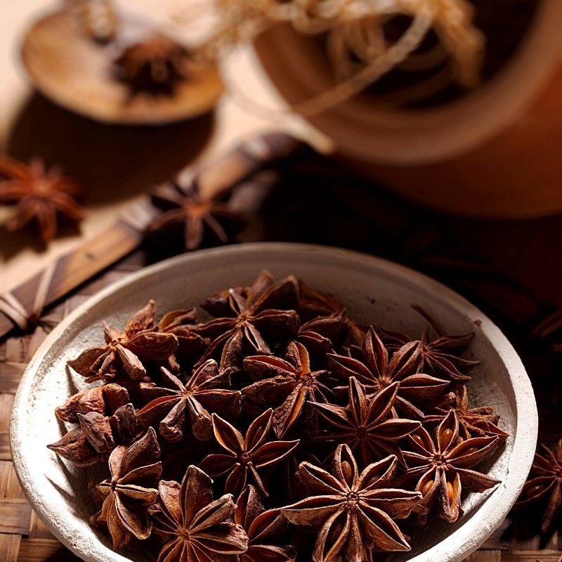 dried star anise in a bowl