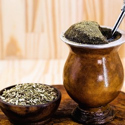 green yerba mate in a chimarrão / tereré