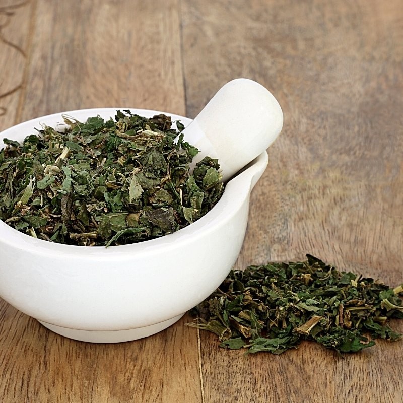 Pellitory Of The Wall in a mortar and on the table Pellitory Of The Wall in a mortar and on the table