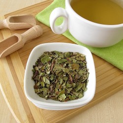 bearberry leaves in a bowl with tea