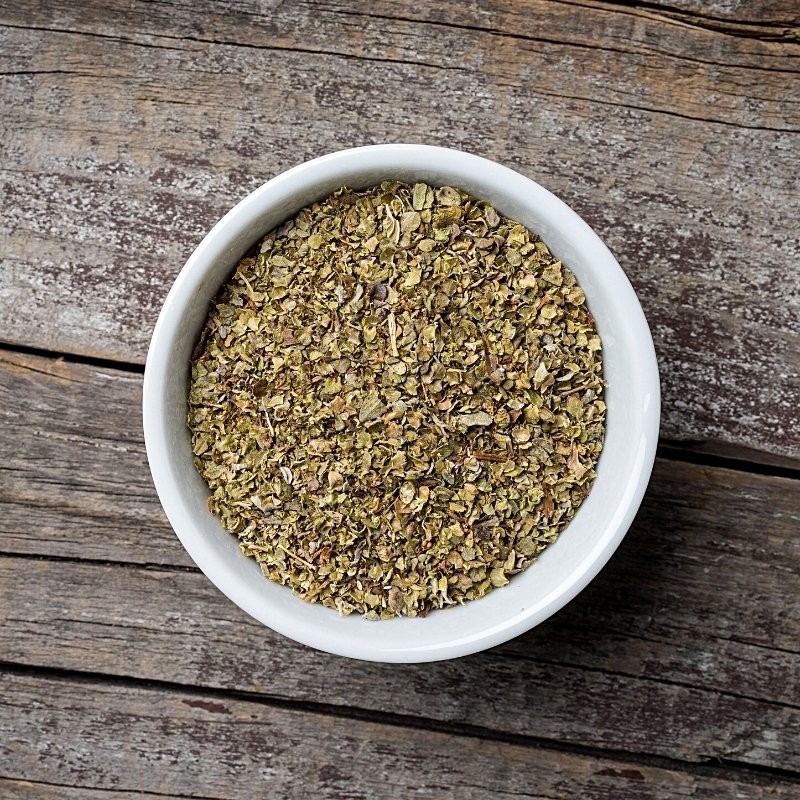 marjoram leaves in the bowl marjoram leaves in the bowl