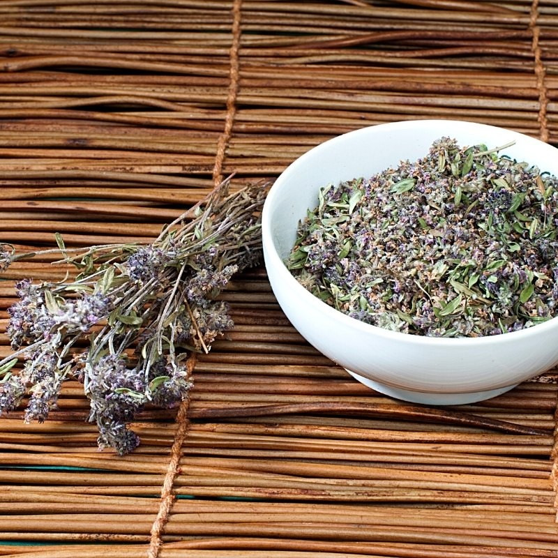 thyme leaves in a container