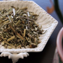 passion flower leaves on a plate