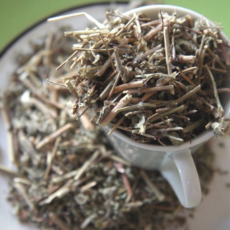 Calamint in a cup and on a plate