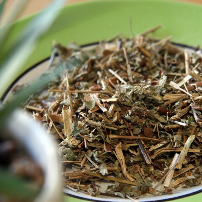 dried agrimony on a plate